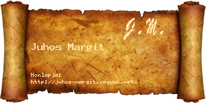 Juhos Margit névjegykártya
